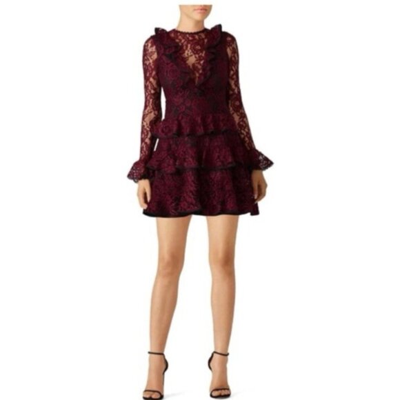 ALEXIS Tracie Dress M Medium Lace Long Sleeve Tiered Ruffle Whimsigoth $525 - Picture 8 of 16